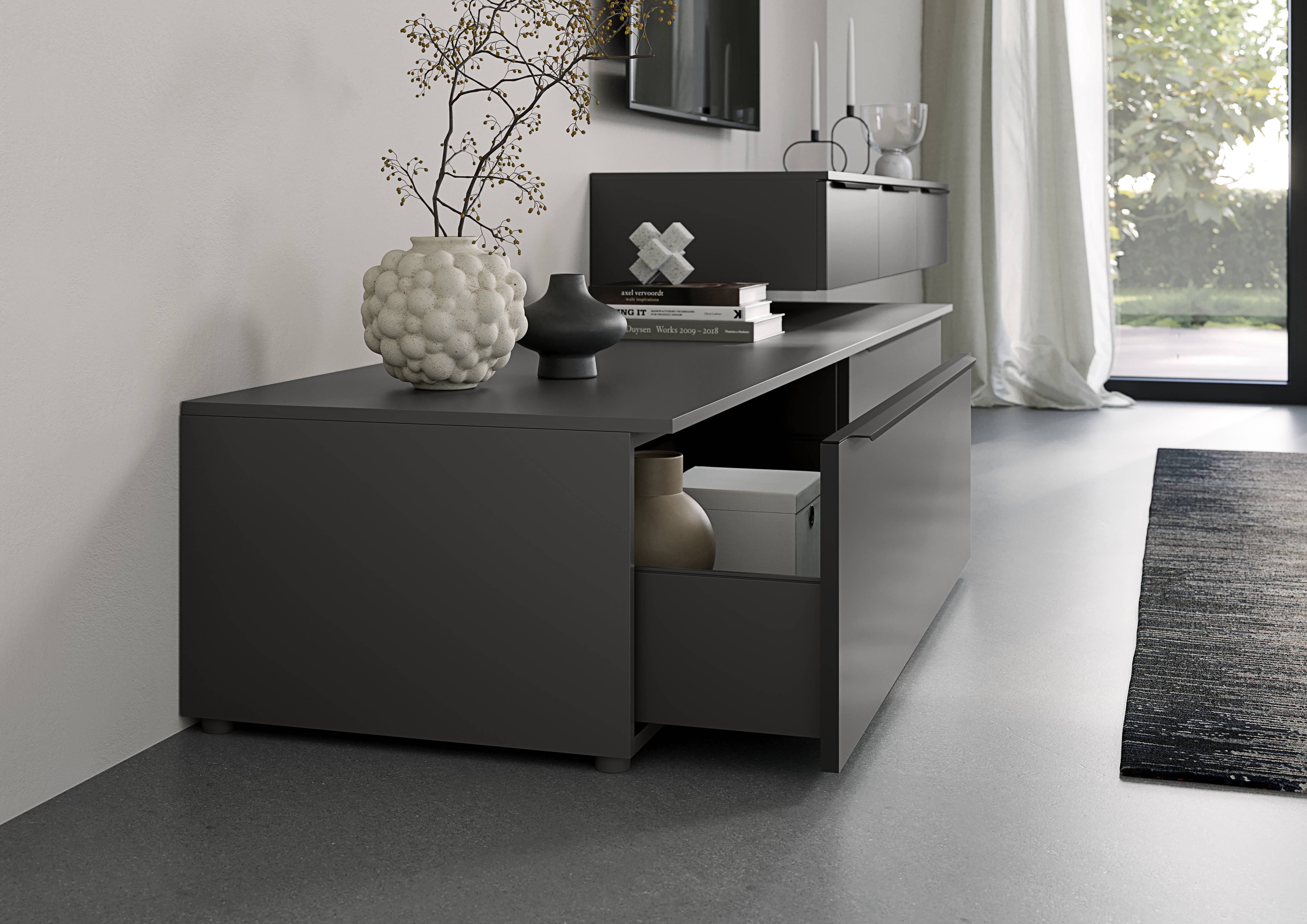 nobilia nBOX dunkelgraues bodentiefes Sideboard mit einem Auszug