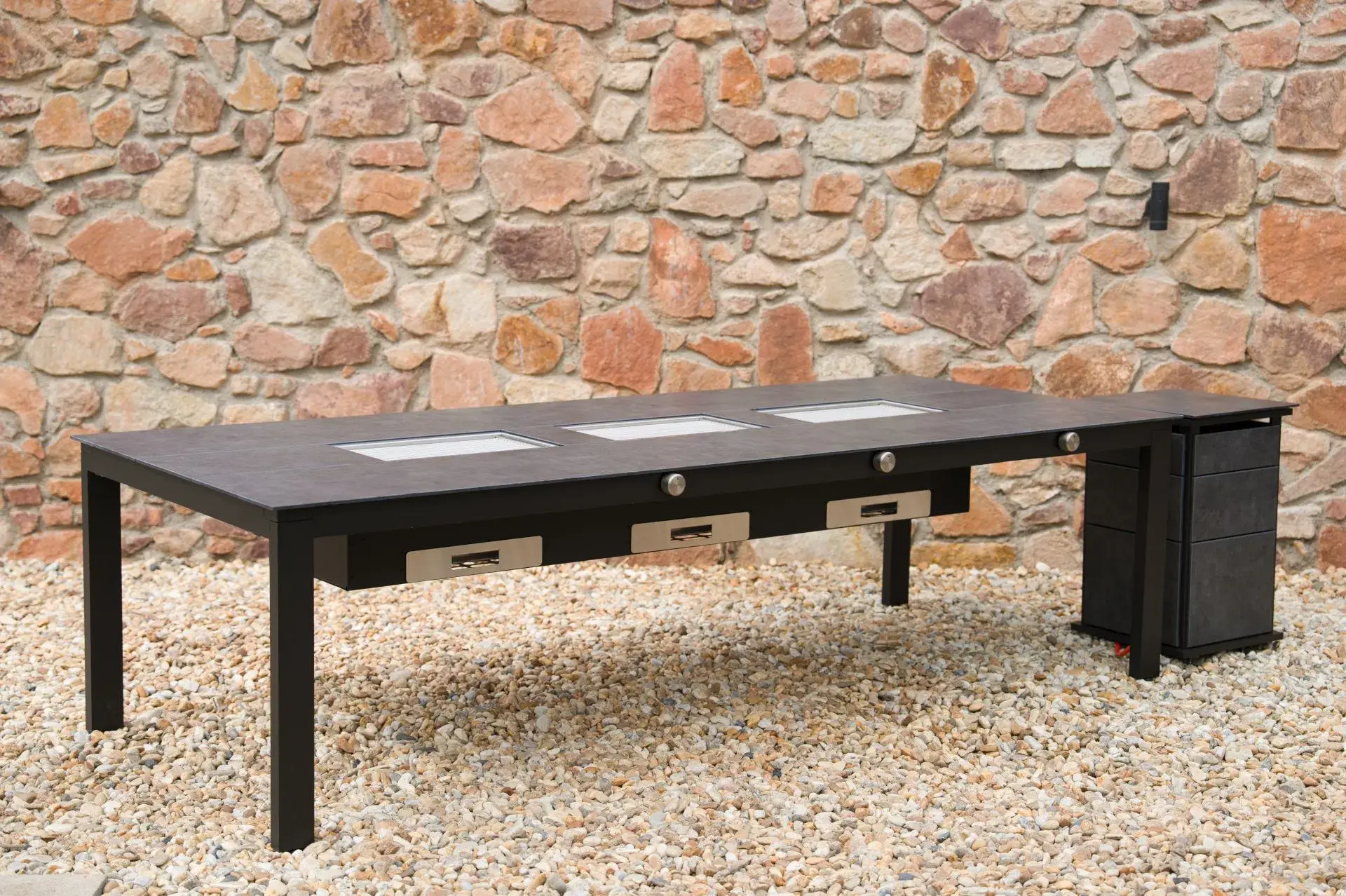 Grilltisch Festavolo Forte Grande mit drei integrierten Grills
